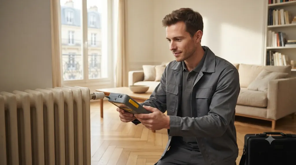 Diagnostiqueur réalisant un DPE dans un logement, principale source de missions